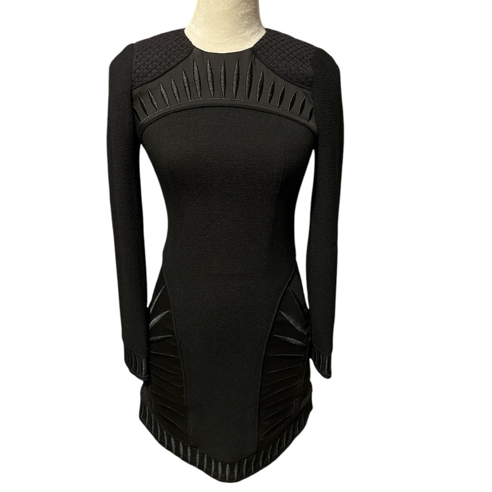 BLESS’ED ARE THE MEEK “The Palm” Embroidered Long Sleeve Bodycon Mini Dress Sz.0